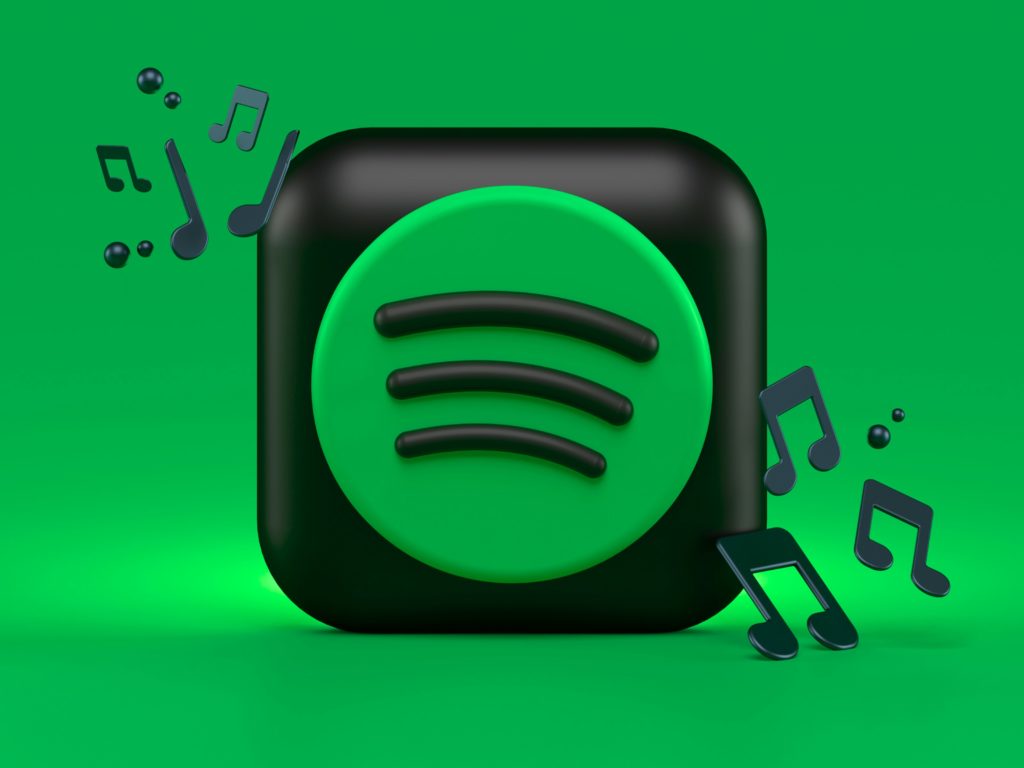 spotify music logo vert et noir fonds vert